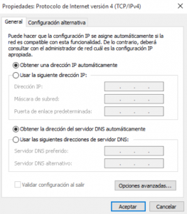 Configuración de la red en Windows Configuración de la red en Windows